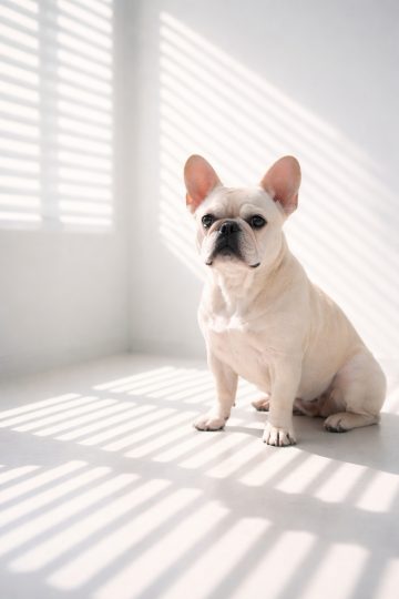 French Bulldog Window Blinds Light Minimal Shadow Wallpaper