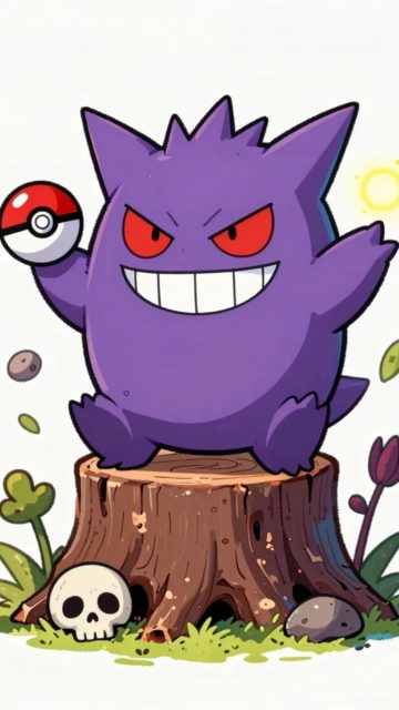 Gengar Playful Forest Wallpaper