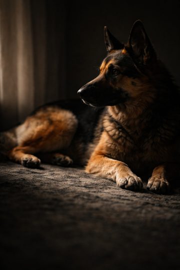 German Shepherd Cozy Indoor Soft Window Light Wallpaper