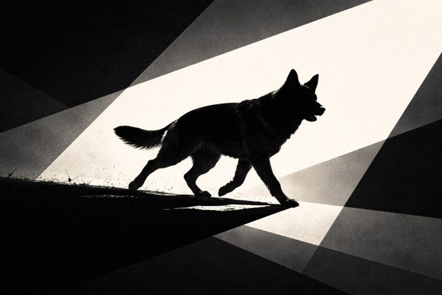German Shepherd Geometric Shadow Silhouette Art Wallpaper