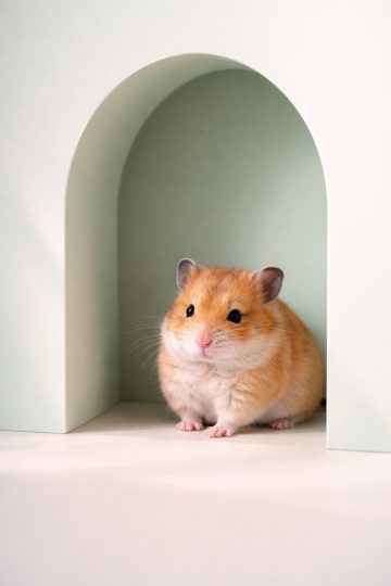 Hamster in Pastel Arch Minimal Scene Wallpaper