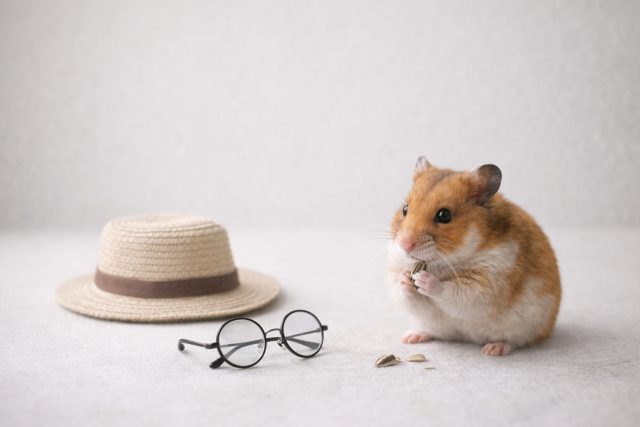 Hamster with Hat and Glasses Props Minimal Setup