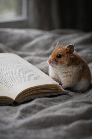 Hamster Reading Book Cozy Bed Wallpaper