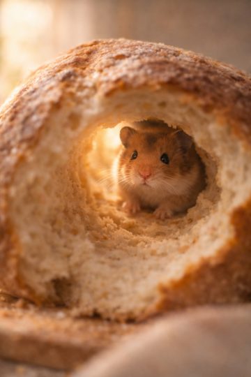 Hamster Inside Bread Tunnel Tiny World Wallpaper