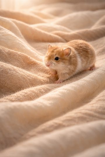 Hamster Walking on Soft Fabric Texture