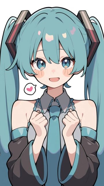 Hatsune Miku Cheerful Candy Heart Wallpaper
