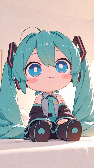 Hatsune Miku Chibi Window Seat Wallpaper
