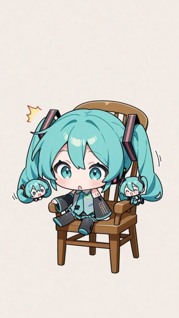 Hatsune Miku Classroom Chibi Wallpaper