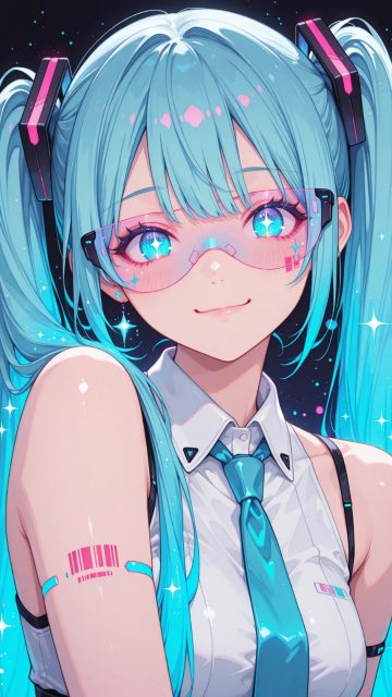 Hatsune Miku Cyber Pop Smile Wallpaper