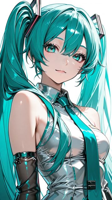 Hatsune Miku Elegant Idol Portrait Wallpaper