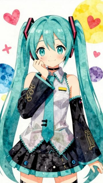 Hatsune Miku Kawaii Heart Art Wallpaper