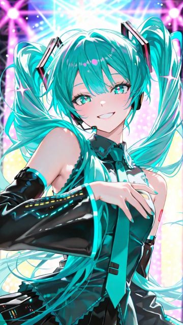 Hatsune Miku Neon Stage Sparkle Wallpaper