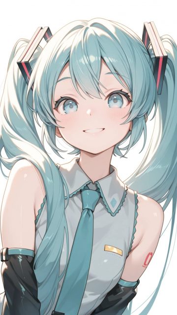 Hatsune Miku in Soft White Light Wallpaper