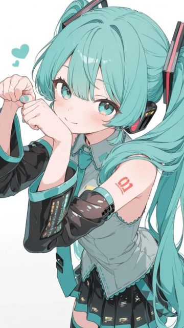 Hatsune Miku Sweet Heart Pose Wallpaper