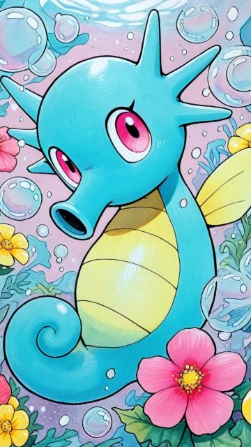 Horsea Floral Reef Wallpaper