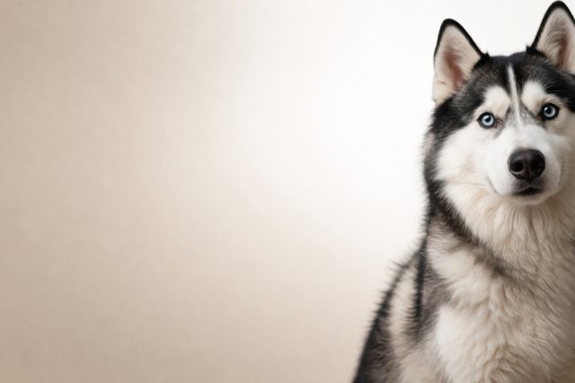 Husky Side Composition with Minimal Background Wallpaper