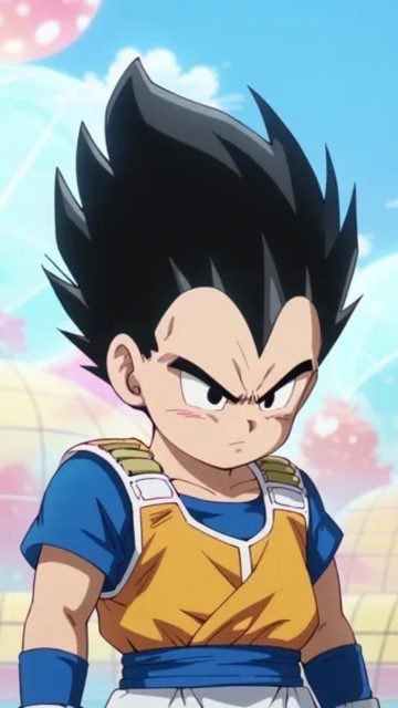 Kid Vegeta Under Pastel Sky Wallpaper
