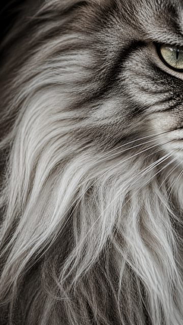 Maine Coon Cat Close Up Fur Texture Detail Wallpaper