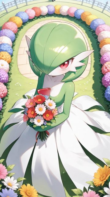 Mega Gardevoir Flower Garden Wallpaper