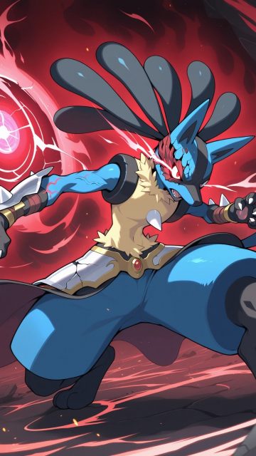 Mega Lucario Aura Power Wallpaper