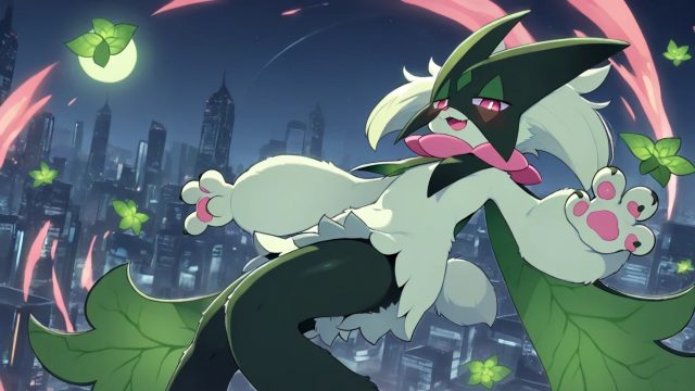 Meowscarada Under City Lights Wallpaper