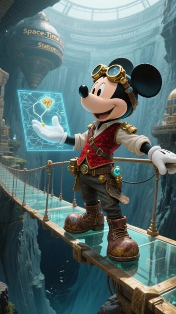 Mickey Mouse Adventure Bridge Wallpaper
