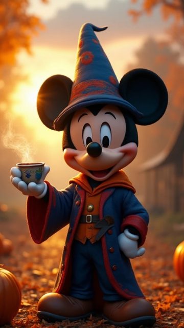 Mickey Mouse Autumn Wizard Wallpaper