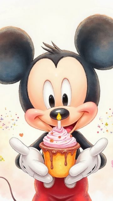 Mickey Mouse Cupcake Storybook Wallpaper