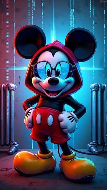 Mickey Mouse Cyberpunk Night Wallpaper