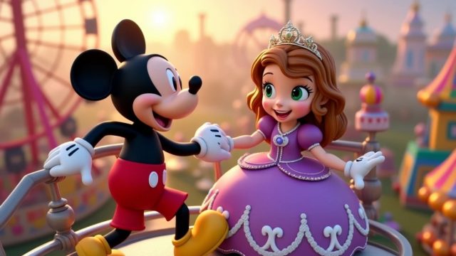 Mickey Mouse Fairytale Princess Wallpaper