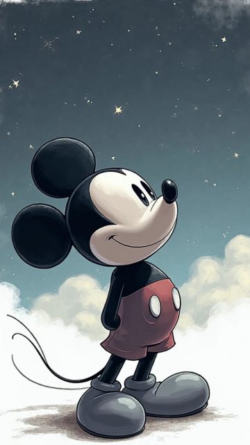 Mickey Mouse Night Sky Dream Wallpaper