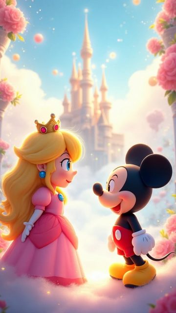 Mickey Mouse Princess Fairytale Wallpaper