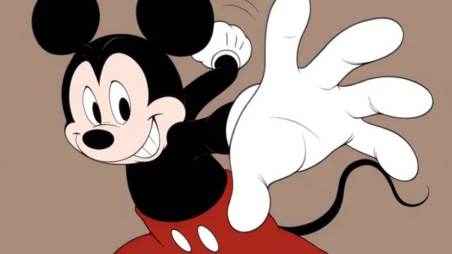 Mickey Mouse Reaching Hand Storybook Wallpaper