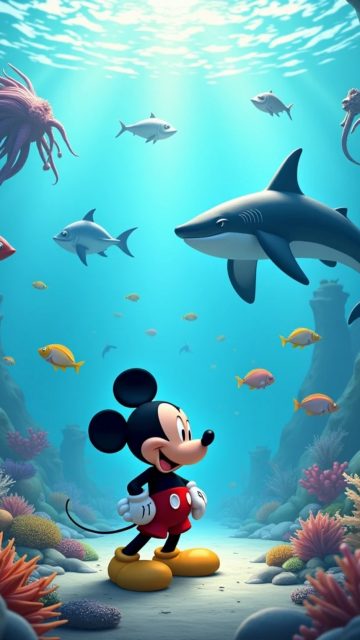 Mickey Mouse Underwater Ocean Wallpaper