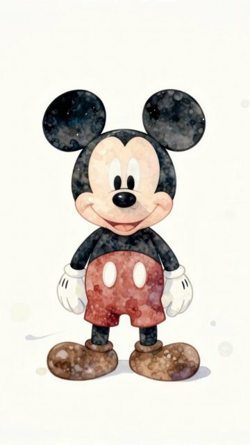 Watercolor Classic Mickey Mouse Wallpaper