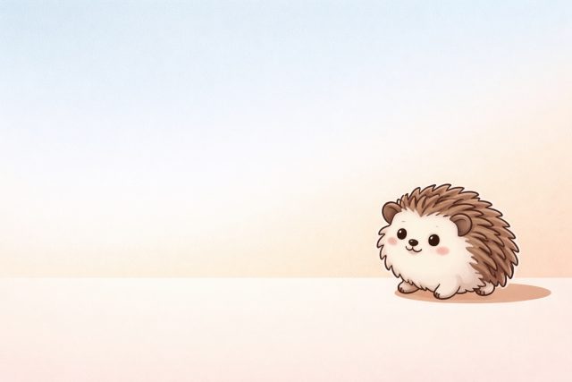 Minimal Cartoon Hedgehog Clean Space Wallpaper