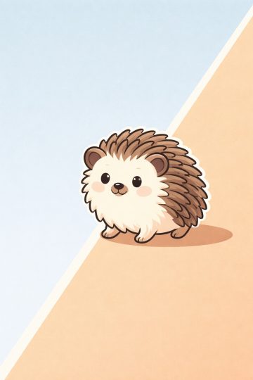 Cute Cartoon Hedgehog Split Color Pastel Wallpaper
