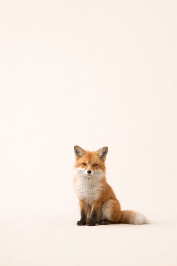 Minimal Fox on Clean Neutral Background Wallpaper