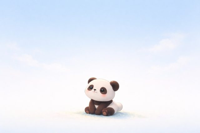Minimal Panda Tiny Under Open Sky Wallpaper