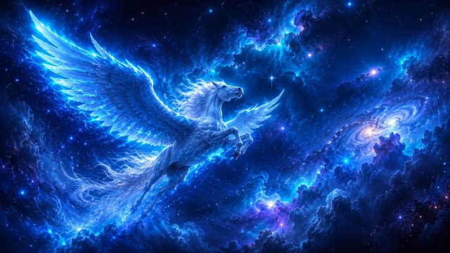 Cosmic Pegasus Ascension Through the Galaxy Wallpaper
