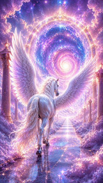 Pegasus Dream Portal in a Pastel Cosmos Wallpaper