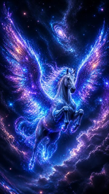 Galaxy Wing Pegasus Among Cosmic Nebulae Wallpaper