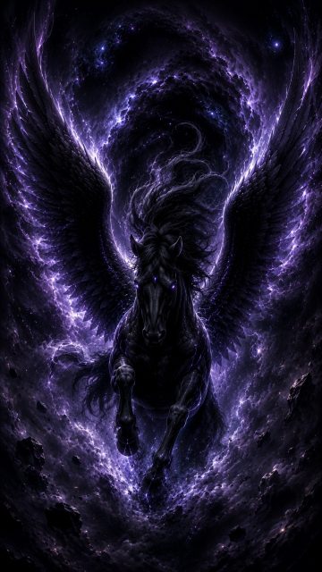 Void Pegasus Within Cosmic Darkness Wallpaper