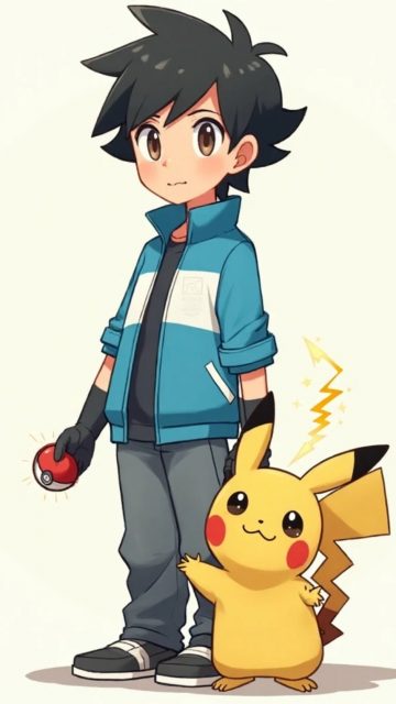 Pikachu and Ash Ketchum Wallpaper