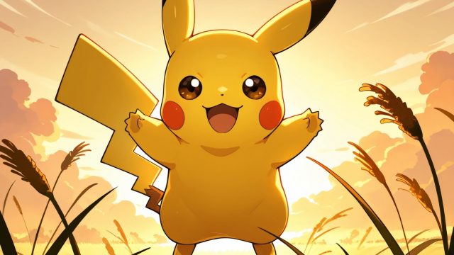 Pikachu in a Golden Wheat Field Wallpaper