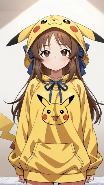 Pikachu Hoodie Girl Portrait Wallpaper
