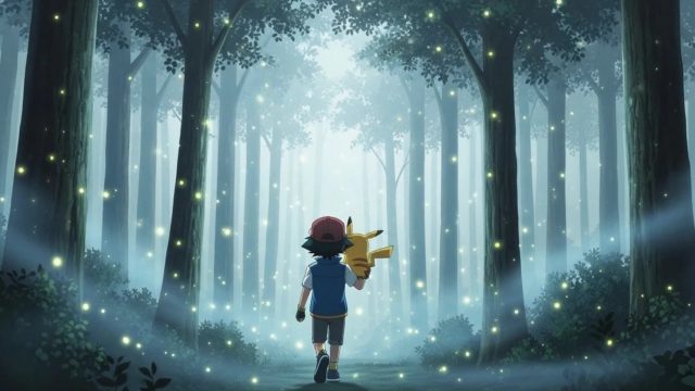 Pikachu Mystical Forest Journey Wallpaper