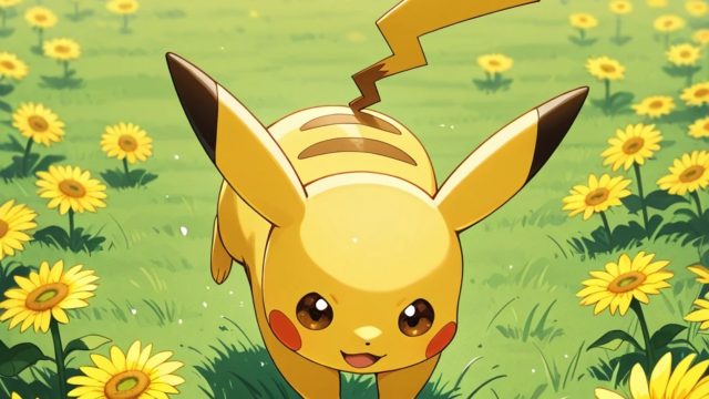 Pikachu in a Sunflower Meadow Wallpaper