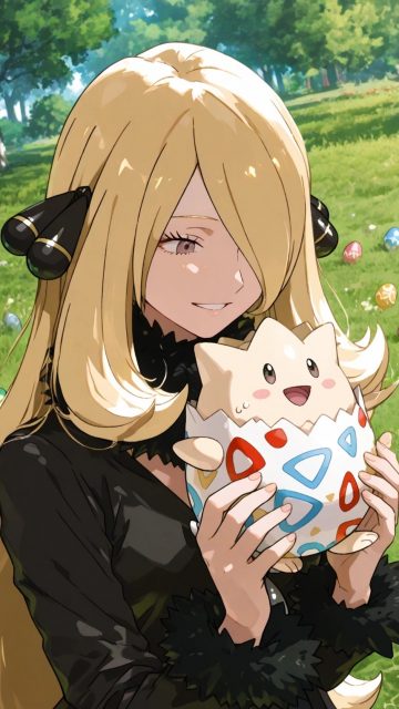 Cynthia and Togepi Wallpaper