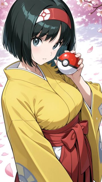 Erika with Cherry Blossoms Wallpaper